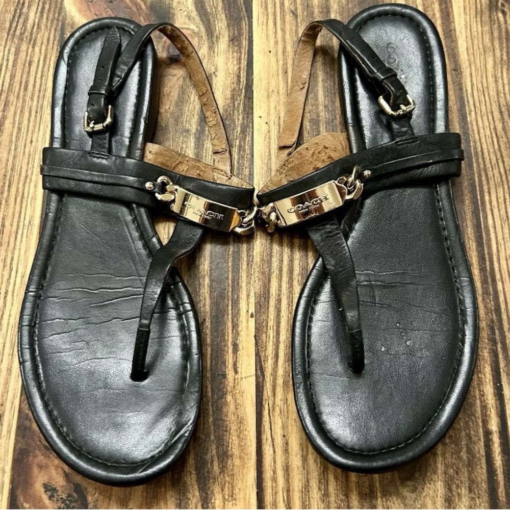 Coach Size 9B Cassidy Strap Patent Leather Sandals Womens